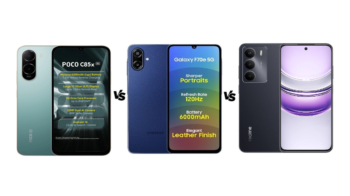 Poco C85x 5G vs Samsung Galaxy F70e 5G vs Realme P3 Lite 5G: 15K में कौन सा है बेस्ट?
