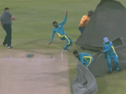 Strong Wind Knocks Over Pakistan Super League Groundstaff In Lahore. Watch