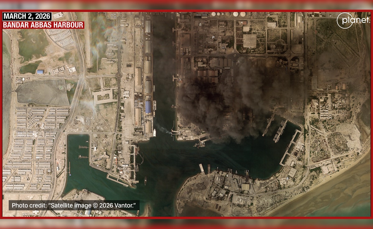 vantor satellite image iran bandar abbas port march 2, 2026