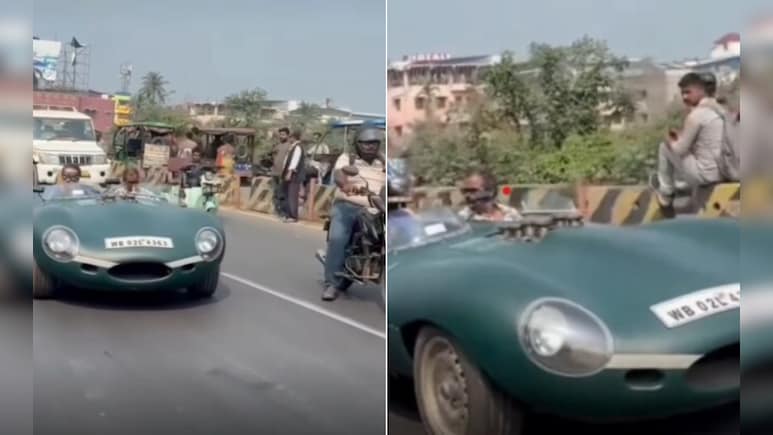 पश्चिम बंगाल की सड़क पर दौड़ी 1957 की Jaguar XKSS, दुनिया की रेयर क्लासिक स्पोर्ट्स कारों में से है एक, देखें वीड&zwj;ियो