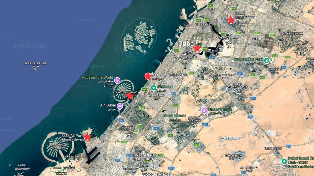 Map: Iran's Strikes On 5 Key Sites In Dubai