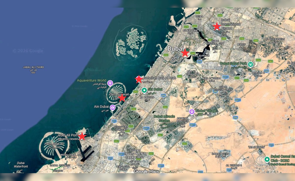 In Map, Iran's Strikes On 5 Key Sites In Dubai