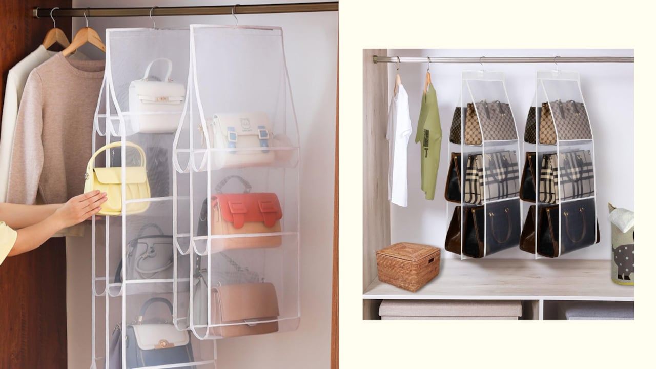 Super helpful hanging wardrobe organisers to make the best use of available space