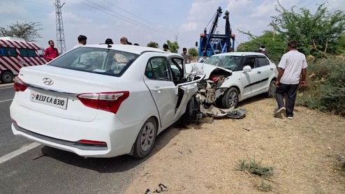 नागौर में जायल तरनाऊ मार्ग पर दर्दनाक हादसा, कारों की भीषण भिड़ंत में 2 लोगों की मौत