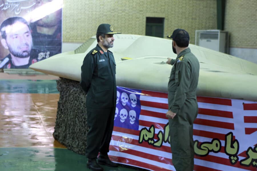 Amir Ali Hajizadeh, head of the Revolutionary Guards aerospace division then, said the long-range drone could hit four targets with precision-guided bombs. Amir Ali Hajizadeh, head of the Revolutionary Guards aerospace division then, said the long-range drone could hit four targets with precision-guided bombs.