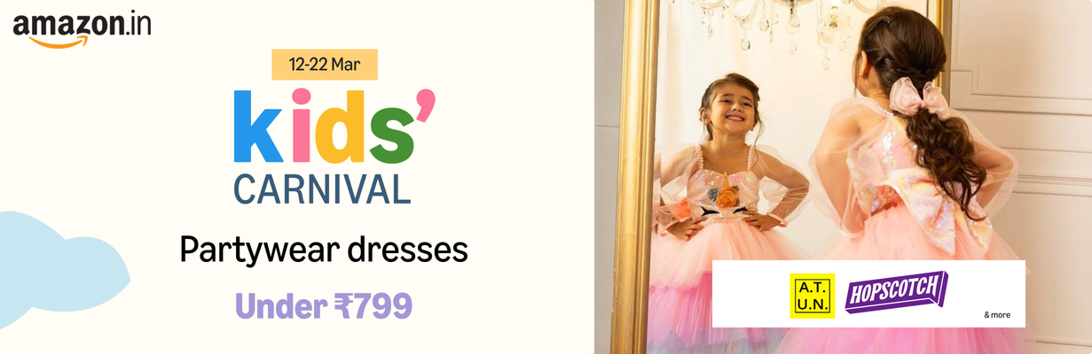 Comfortable And Stylish Partywear Dresses For Children At The Amazon Kids Carnival