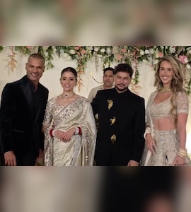 Shikhar Dhawan And Wife Sophie Attend Kuldeep Yadavs Wedding Reception