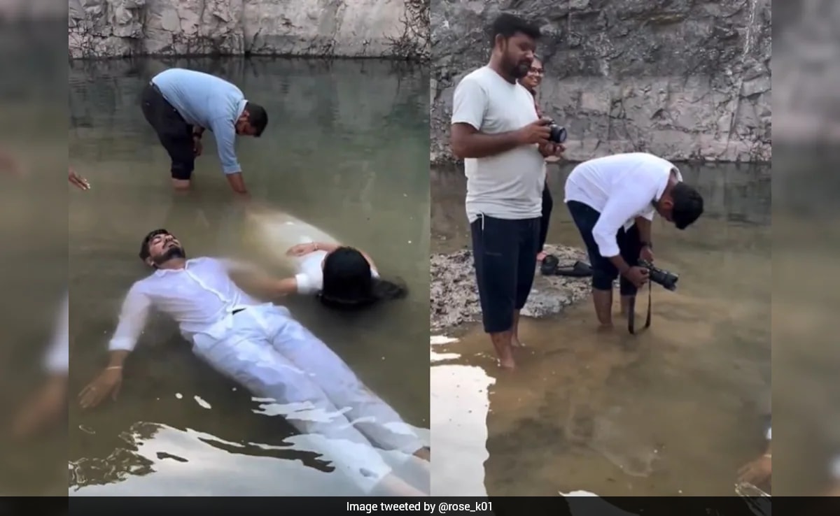Couple Floats In Muddy Water For Pre-Wedding Shoot, Gets Roasted