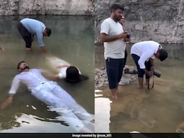 Video Shows Couple Floating In Muddy Water For Pre-Wedding Shoot, Sparks Wave Of Jokes