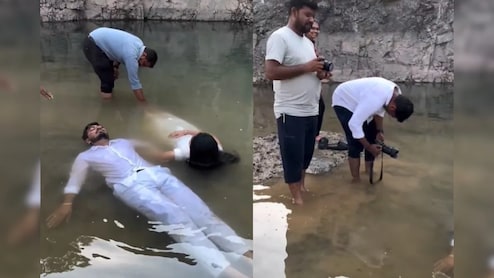 Video Shows Couple Floating In Muddy Water For Pre-Wedding Shoot, Sparks Wave Of Jokes