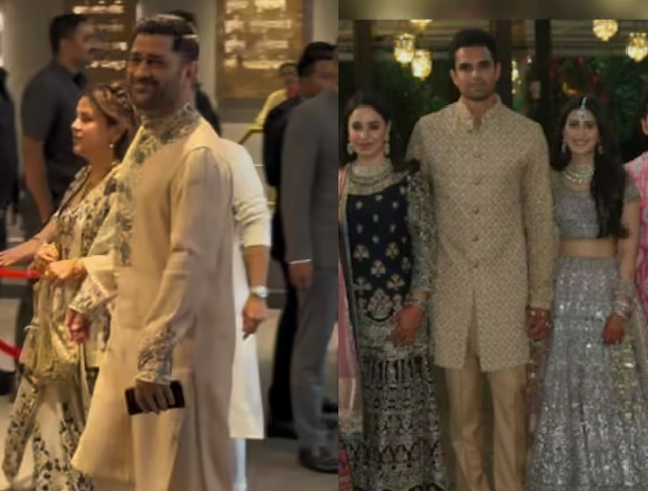 Arjun Tendulkar Saaniya Chandhok Wedding Live Update : अर्जुन और सानिया ने एक दूसरे के गले में माला पहनाई, शादी समारोह में धोनी भी पहुंचे