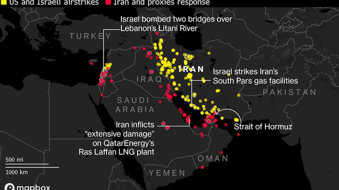Major Oil and Gas Facilities Targeted by Iran, Israel