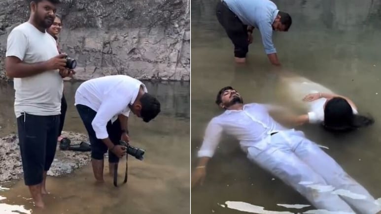 Crime Patrol का सीन लग रहा है! कीचड़ भरे तालाब में लेटकर कपल ने कराया प्री-वेडिंग शूट, खूब उड़ा मजाक