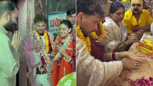 शादी के बाद कुलदीप पहुंचे वृंदावन के बांके बिहारी मंदिर, पत्नी संग इत्र लगाकर की सेवा