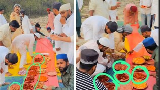 बनारस के बाद अब श्रावस्ती के मंदिर में उड़ाई इफ्तार की दावत, वायरल  VIDEO ने चार को पहुंचाया जेल