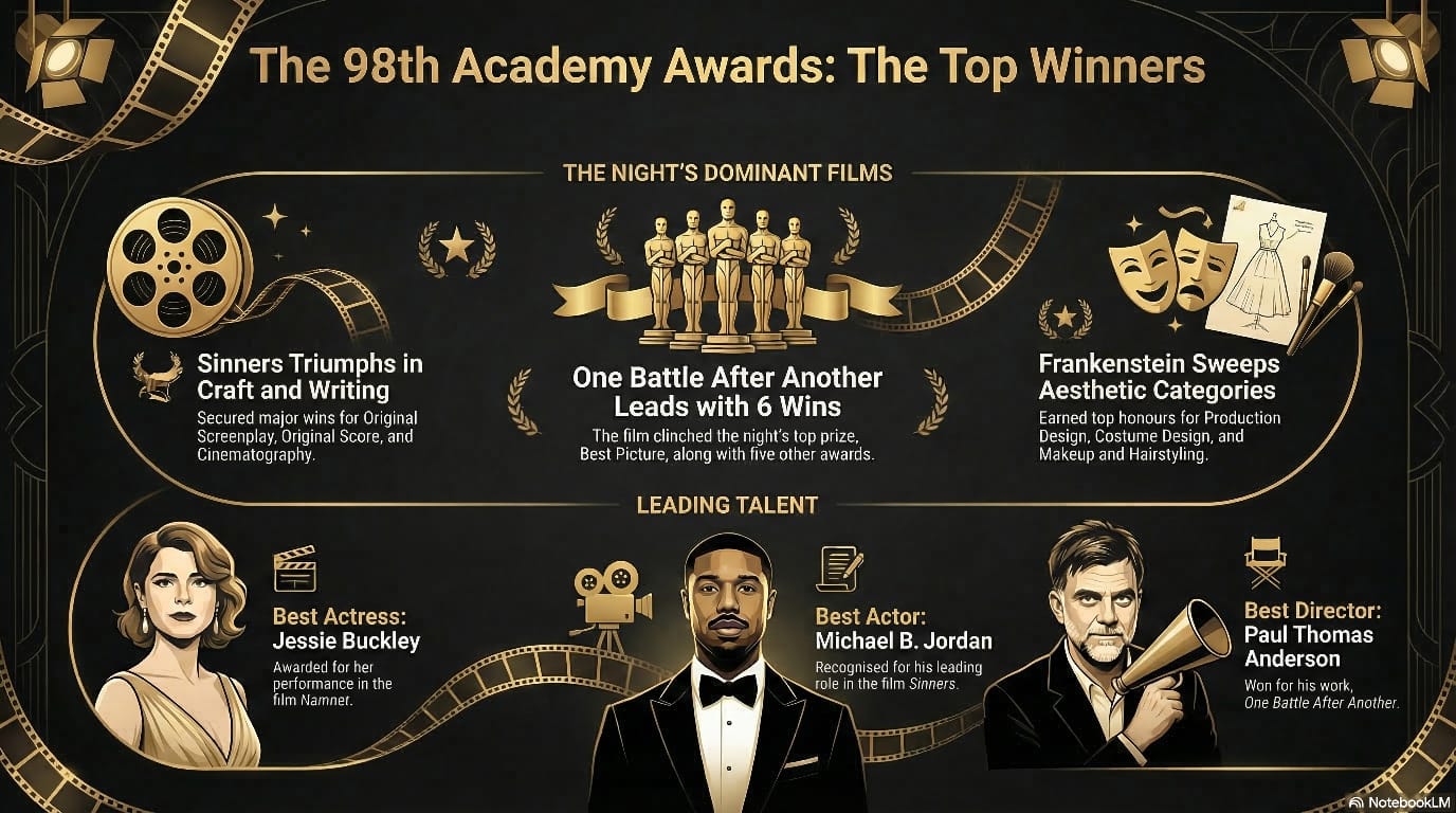 Oscars 2026 Full Winners List: Check Who Won At 98th Academy Awards