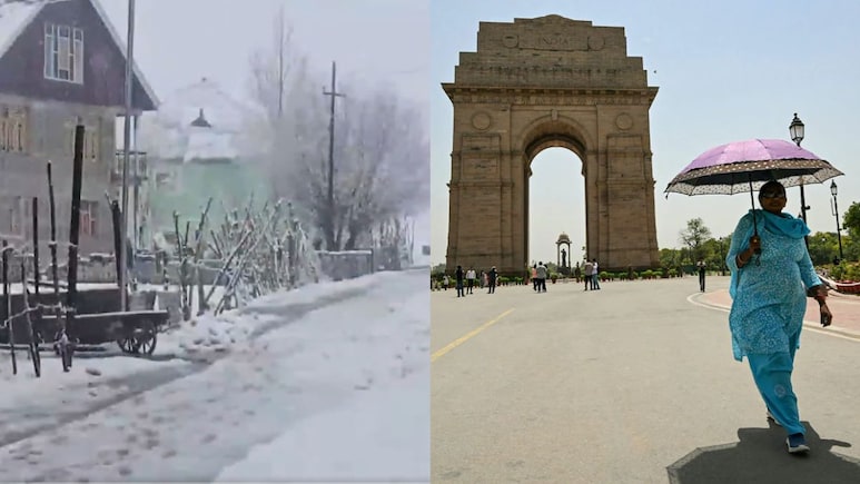 दिल्ली में जलाने वाली गर्मी और यहां पड़ रही जमकर बर्फ, मौसम चल रहा कौन सी नई चाल, VIDEO