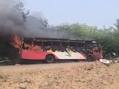 Biker Charred To Death In Karnataka After Collision With Bus Sparks Fire