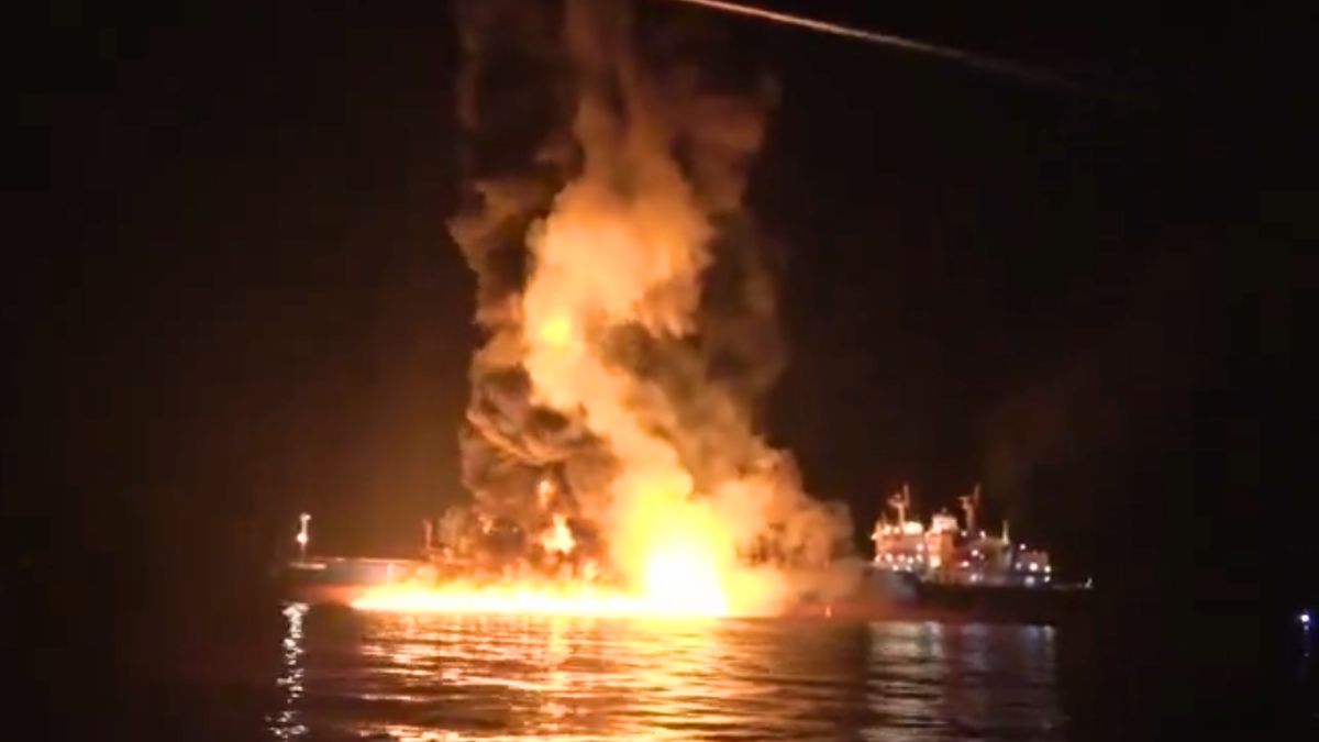 Video: Moment Iran Struck US-Owned Ship With Indian Sailors On Board