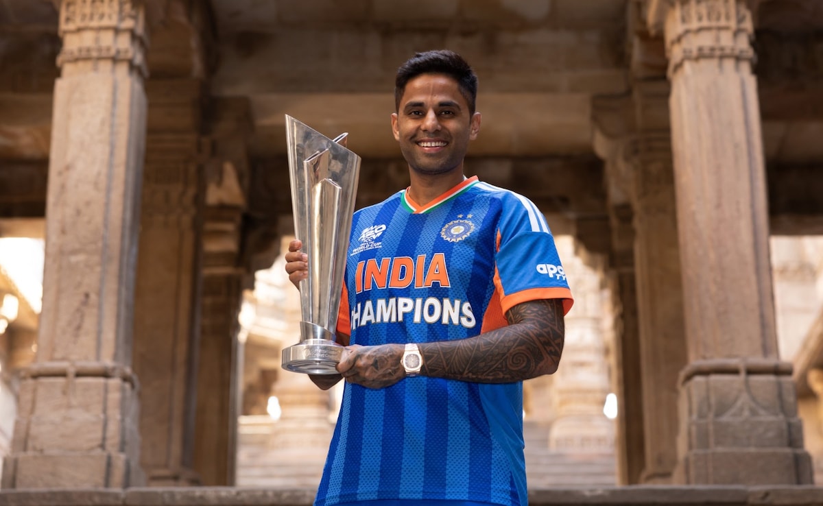 Suryakumar Yadav Clicked With T20 World Cup Trophy At Adalaj Stepwell Photoshoot