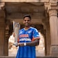 Suryakumar Yadav Clicked With T20 World Cup Trophy At Adalaj Stepwell Photoshoot
