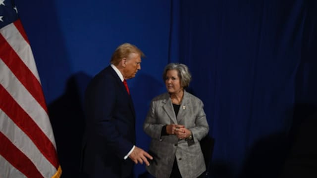 US President Donald Trump with his Chief of Staff, Susie Wiles