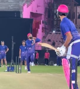 Yashasvi Jaiswal Slams Ravindra Jadeja For Six During Practice. Rajasthan Royals Stars Reaction Viral - Watch