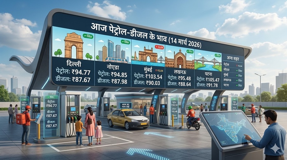 Petrol-Diesel Price Today: दिल्&zwj;ली में पेट्रोल-डीजल नोएडा से सस्&zwj;ता, मिडिल ईस्&zwj;ट संकट के बीच जानिए आज 14 मार्च को अपने शहर का रेट
