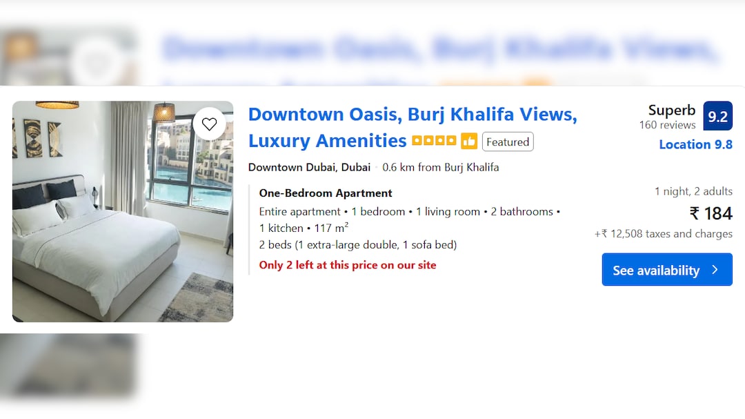 A user will also have to pay Rs 12,508 in taxes and charges on top of the Rs 184 in order to book it. 