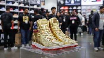 Trump Shares 'Rare' $180,000 Gold Sneakers From Riyadh Event; Internet Divided Over Price, Hype