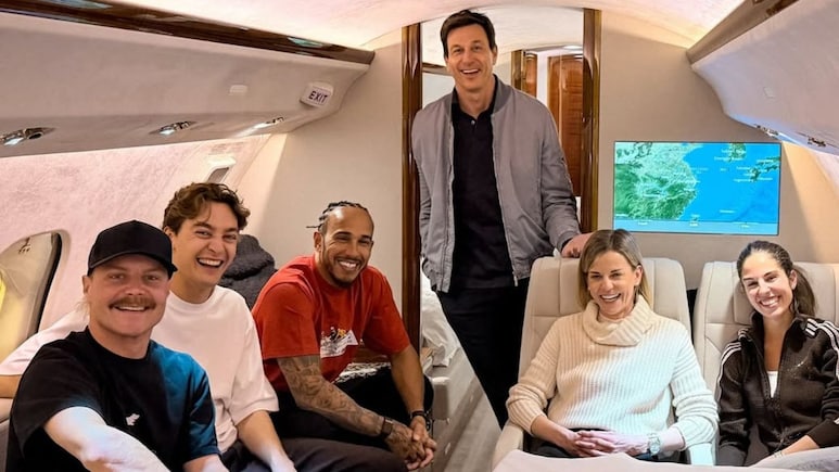 Hamilton, Russell And Bottas Share Toto's Jet After Chinese GP For A Lift Back Home - No Team Orders Here