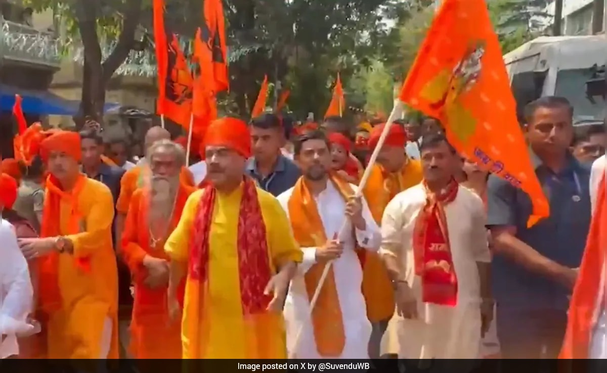 Suvendu Adhikari Leads Ram Navami Rally In Mamata Banerjee’s Constituency