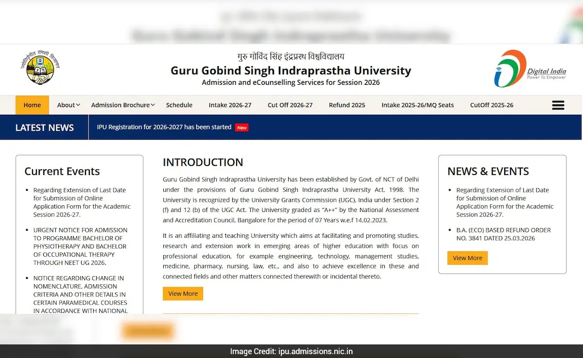 IPU Admission Deadline For CET, Merit Programmes Extended Till April 11