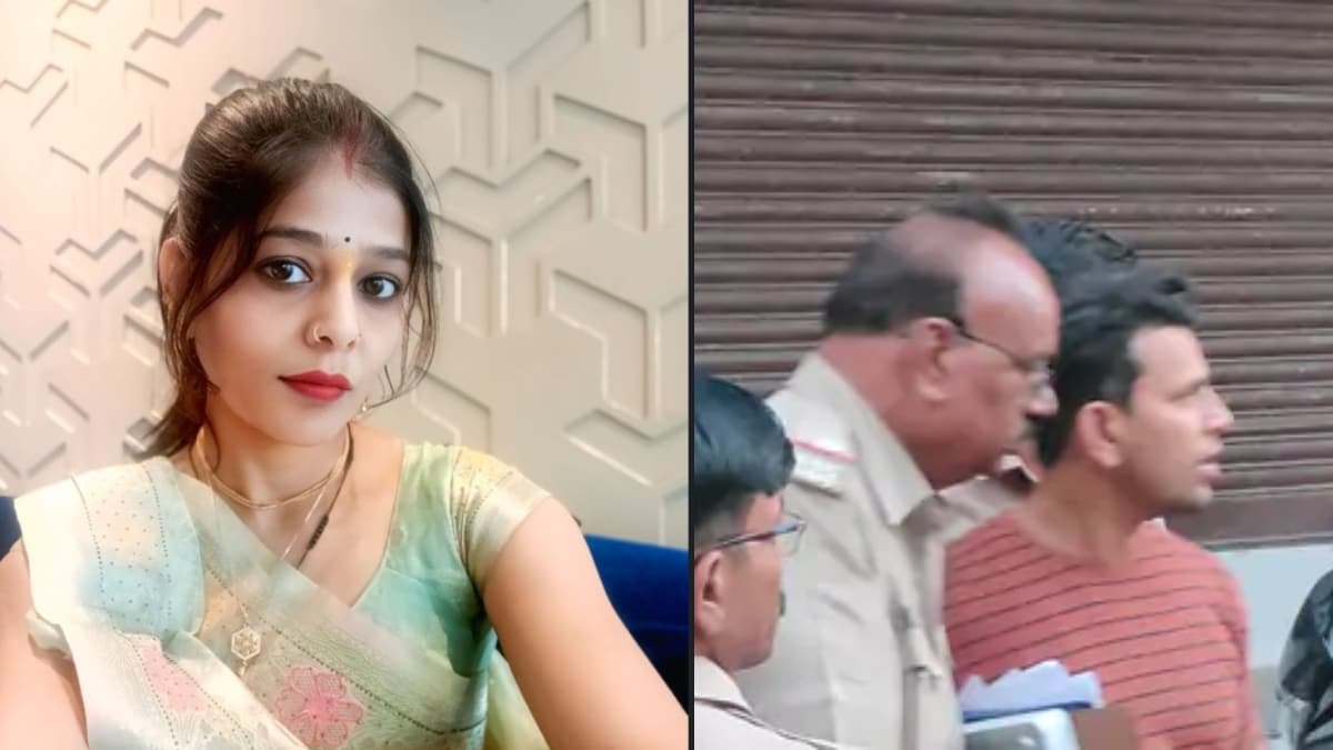 रेड कलर की टीशर्ट में सीमा का पति डॉ. नीलेश पटेल. 