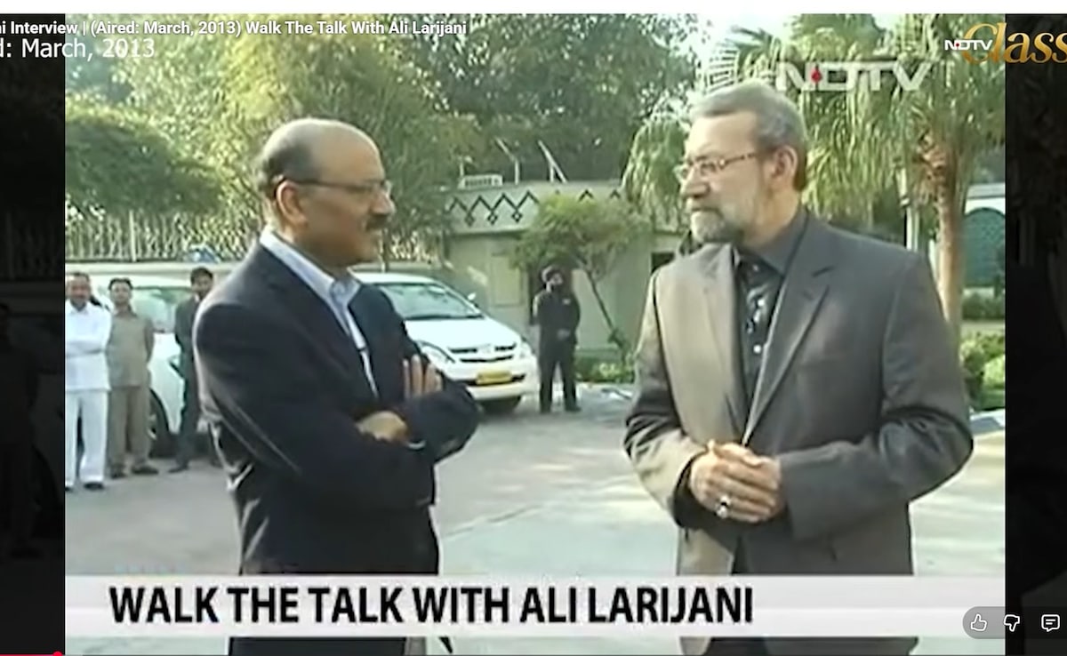 What Ali Larijani Said On NDTV Walk The Talk In 2013 On Iran's Nuclear Ambitions