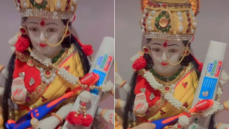 माता रानी को भी चाहिए नया ब्रश... छोटी बच्ची की मासूम भक्ति ने जीता दिल, देखें वायरल Video