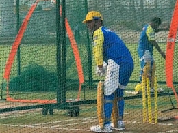 Sarfaraz Khan Watches On From Close As MS Dhoni Bats In CSK Nets Ahead Of IPL 2026. Video Viral
