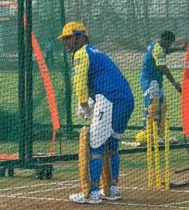 Sarfaraz Khan Watches On From Close As MS Dhoni Bats In CSK Nets Ahead Of IPL 2026. Video Viral
