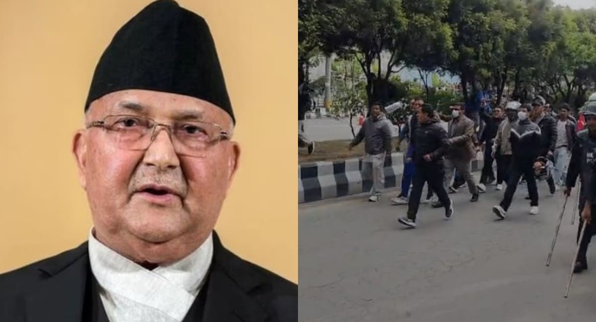 केपी शर्मा ओली की गिरफ्तारी के खिलाफ नेपाल में सड़कों पर उतरे उनके समर्थक