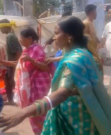 People running for safety 