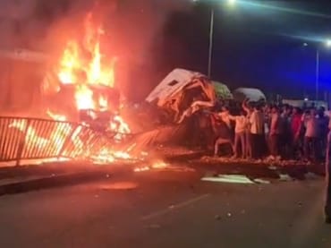 सिरोही में 2 ट्रेलर में जबरदस्त भिड़ंत, ड्राइवर और खलासी जिंदा जले