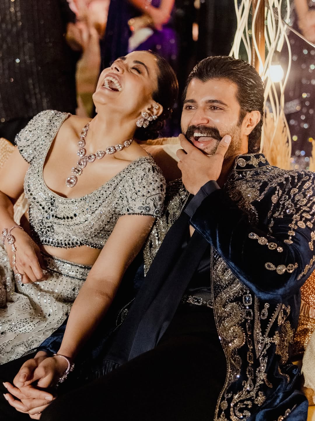 Vijay-Rashmika Can't Keep Their Hands Off Each Other On Dreamy Sangeet Night