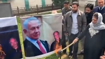 Mehbooba Mufti, PDP Leaders Burn Posters Of Trump, Netanyahu Over US-Israel's Attack On Iran