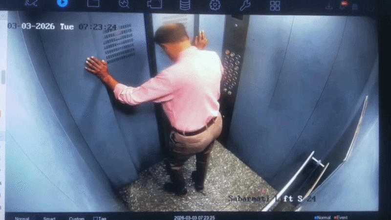 Viral Video: भिंत आणि लिफ्टच्या मध्ये चिरडला जाणार होता, पण... अपघाताचा धडकी भरवणारा व्हिडीओ व्हायरल