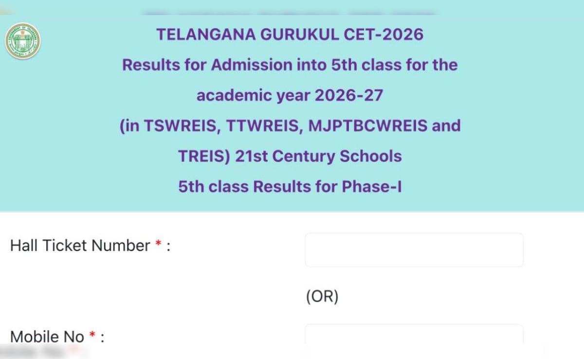 Telangana Gurukul Common Entrance Test Result 2026 Out, Here's Direct Link To Check