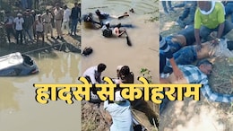 सिरोंज&ndash;बीना हाईवे पर नाले में गिरी कार; एक की मौत और पांच की हालत गंभीर