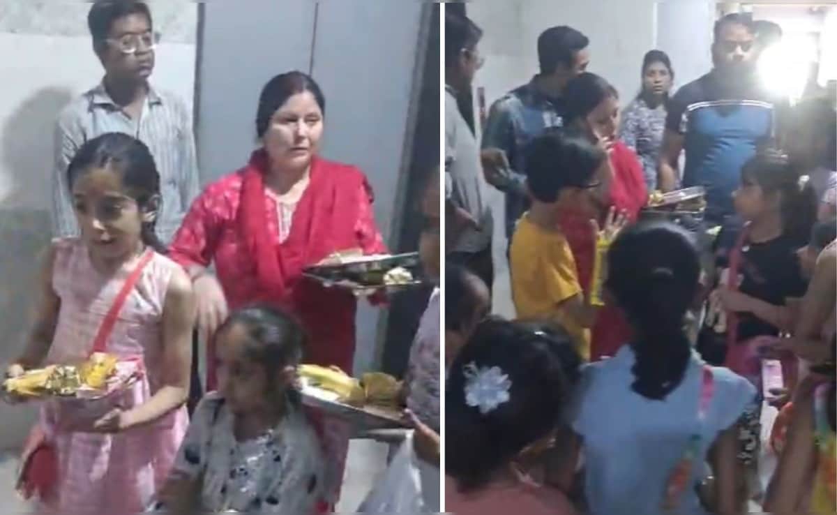 हाथों में कन्या पूजन का प्लेट लिए एक घंटे तक लिफ्ट में फंसी रहीं बच्चियां, नोएडा की सोसायटी में बड़ी चूक, VIDEO