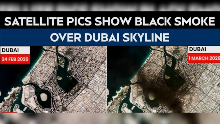 हर तरफ काला धुआं... सैटेलाइट तस्वीरों में देखें ईरान ने दुबई में मचाई कितनी तबाही