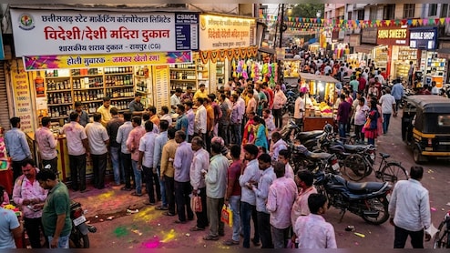 छत्तीसगढ़ में होली पर 128 करोड़ की शराब बिकी, रायपुर के शराब&zwj;ियों ने क&zwj;ितने करोड़ की दारू पीकर तोड़ा रिकॉर्ड