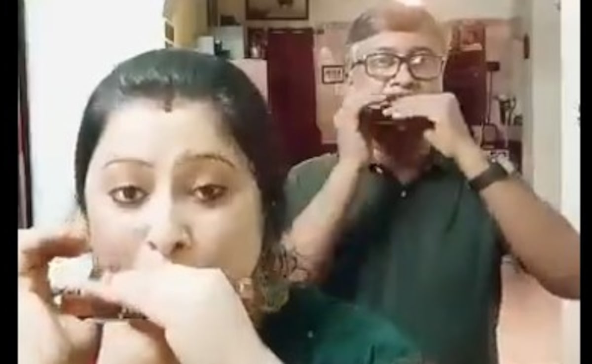 माउथ ऑर्गन पर पति पत्नी की खूबसूरत जुगलबंदी, राज कपूर के हिट सॉन्ग को नए अंदाज में किया पेश, वीडियो वायरल